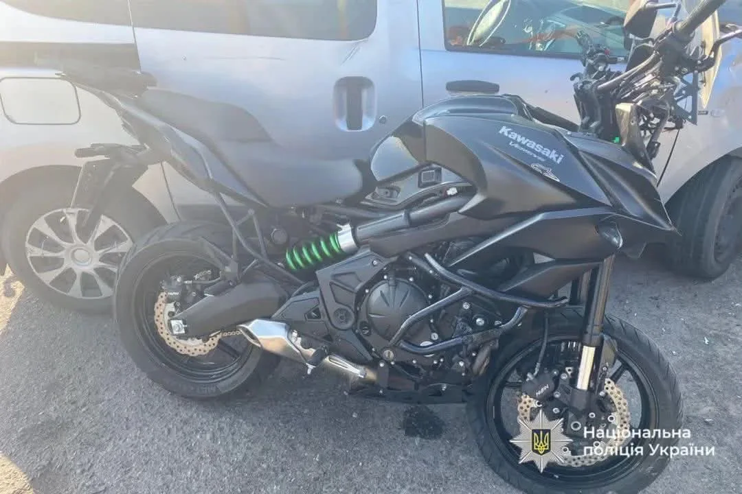 Motorcycle involved in the collision